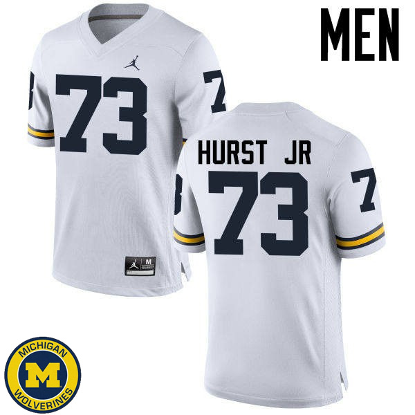 Men Michigan Wolverines #73 Maurice Hurst Jr White University Jersey